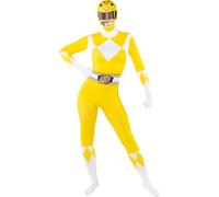 Funidelia Costume Power Ranger giallo in seconda pelle per donna, Licenza Ufficiale, Taglia L Film e Cinema, Supereroi - Vestito per Adulto per feste, Carnevale e Halloween