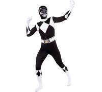 Funidelia Costume Power Ranger Nero Seconda pelle per donna e uomo, Licenza Ufficiale, Taglia L Film e Cinema, Supereroi - Vestito per Adulto per feste, Carnevale e Halloween