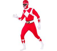 Funidelia Costume Power Ranger rosso in seconda pelle per donna e uomo, Licenza Ufficiale, Taglia L Film e Cinema, Supereroi - Vestito per Adulto per feste, Carnevale e Halloween