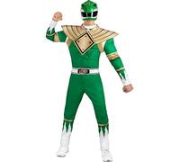 Funidelia Costume Power Ranger Verde per uomo, Licenza Ufficiale, Taglia XL Film e Cinema, Supereroi - Vestito per Adulto per feste, Carnevale e Halloween