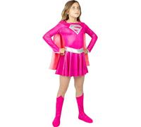 Funidelia | Costume Supergirl rosa per bambina Kara Zor-El, Supereroi, DC Comics - Costume per Bambini e accessori per Feste, Carnevale e Halloween - Taglia 5-6 anni - Rosso
