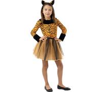 Funidelia | Costume tigre per ragazza per bambina Animali, Deserto, Giungla - Costume per bambini e accessori per Feste, Carnevale e Halloween - Taglia 10-12 anni - Arancione