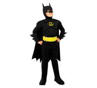 Funidelia Costume Ufficiale di Batman per bambino, Tuta, cintura, mantello con maschera e copristivali, Supereroi - Tenuta per bambini per feste, Carnevale e Halloween - Taglia 3-4 anni