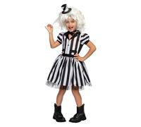 Funidelia Costume Ufficiale di Beetlejuice per Bambina con vestito e parrucca, Tenuta di Beetlejuice Infantile Tim Burton, Costumi di Carnevale, Halloween e Feste - Taglia 7-9 anni