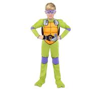 Funidelia Costume Ufficiale di Donatello - Le Tartarughe Ninja per bambino, Tuta muscolosa con maschera, guscio, cintura e ginocchiere, Costumi di Carnevale, Halloween e Feste - Taglia 10-12 anni