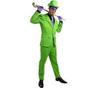 Funidelia Costume Ufficiale di Enigma per uomo, Giacca, pantaloni, guanti, cravatta, cappello e maschera, Supereroi, DC Comics - Tenuta per adulti per feste, Carnevale e Halloween - Taglia S