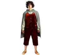 Funidelia Costume Ufficiale di Frodo - Il Signore degli Anelli per uomo, Include camicia con gilet, pantaloni, mantello e anello, Lo Hobbit - Tenuta per adulti per Carnevale e Halloween - Taglia M