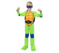 Funidelia Costume Ufficiale di Leonardo Tartarughe Ninja per Bambino e Bambina con tutina, guscio e maschera, Tenuta da Ninja Infantile, Costumi di Carnevale, Halloween e Feste - Taglia 3-4 anni