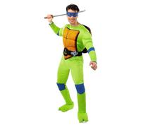 Funidelia Costume Ufficiale di Leonardo Tartarughe Ninja per Uomo con tutina muscolosa, guscio e maschera, Tenuta da Ninja per Adulto, Costumi di Carnevale, Halloween e Feste - Taglia S