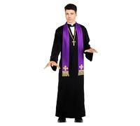 Funidelia Costume Ufficiale di L'Esorcista Padre Karras per uomo, Include sotana, stola, crocifisso - Completo per adulti per feste, Carnevale e Halloween