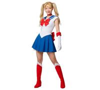 Funidelia Costume Ufficiale di Luna - Sailor Moon per donna, Abito, girocollo, tiara, guanti e copristivali, Anime, Cosplay - Tenuta per adulti per feste, Carnevale e Halloween