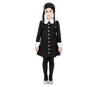 Funidelia Costume Ufficiale di Mercoledì Addams - La Famiglia Addams per bambina, Include vestito - Completo per bambini per feste, Carnevale e Halloween - Taglia 3-4 anni
