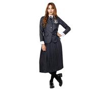 Funidelia Costume Ufficiale di Mercoledì Addams uniforme per donna, Include giacca con maglione, cravatta e colletto incorporato e gonna - Tenuta per adulti per feste e Halloween - Taglia XXL