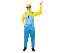 Funidelia Costume Ufficiale di Minions Dave per adulti, Include tuta, cappello e occhiali - Tenuta per adulti per feste, Carnevale e Halloween