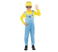Funidelia Costume Ufficiale di Minions Dave per bambini, Include cappello, occhiali e tuta - Tenuta per bambini per feste, Carnevale e Halloween - Taglia 10-12 anni