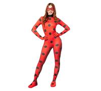 Funidelia Costume Ufficiale di Miraculous Ladybug per donna, Include tuta, guanti, maschera e copristivali - Tenuta per adulti per feste, Carnevale e Halloween - Taglia M