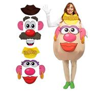 Funidelia Costume Ufficiale di Mr Mrs Potato per uomo e donna con accessori, Tunica originale e divertente per adulti, Costumi di Carnevale, Halloween e Feste - Taglia Taglia unica