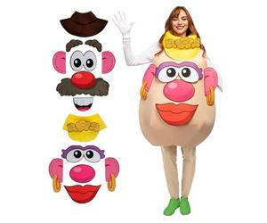 Funidelia Costume Ufficiale di Mr Mrs Potato per uomo e donna con accessori, Tunica originale e divertente per adulti, Costumi di Carnevale, Halloween e Feste - Taglia Taglia unica