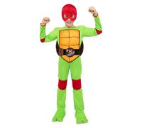Funidelia Costume Ufficiale di Raffaello Tartarughe Ninja per Bambino e Bambina con tutina, guscio e maschera, Tenuta da Ninja Infantile, Costumi di Carnevale, Halloween e Feste - Taglia 13-15 anni