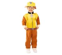 Funidelia Costume Ufficiale di Rubble Paw Patrol per Bambino con tutina, coda, cappello e zainetto, Tenuta Paw Patrol Infantile, Costumi di Carnevale, Halloween e Feste - Taglia 3-4 anni