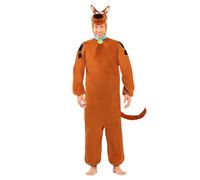 Funidelia Costume Ufficiale di Scooby Doo per uomo e donna, Tuta completa con testa di peluche, Taglia S - Completo per adulti per feste, Carnevale e Halloween