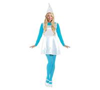 Funidelia Costume Ufficiale di Smurfette per donna, include coda, calze e berretto, Vestito divertente di The Smurfs per adulto, Costumi di Carnevale, Halloween e Addii al nubilato - Taglia M