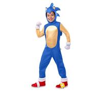 Funidelia Costume Ufficiale di Sonic Deluxe per Bambino e Bambina, Tenuta da Videogiochi Riccio Blu Infantile, Costumi di Carnevale, Halloween e Feste - Taglia 5-6 anni
