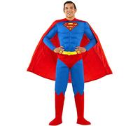 Funidelia Costume Ufficiale di Superman per uomo, Include tuta, mantello, cintura e copristivali, Supereroi - Tenuta per adulti per feste, Carnevale e Halloween - Taglia XXL