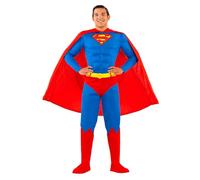 Funidelia Costume Ufficiale di Superman per uomo, Include tuta, mantello, cintura e copristivali, Supereroi - Tenuta per adulti per feste, Carnevale e Halloween - Taglia S