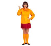 Funidelia Costume Ufficiale di Vilma - Scooby Doo per donna, Include maglietta, gonna, calzini, parrucca e occhiali - Tenuta per adulti per feste, Carnevale e Halloween - Taglia M