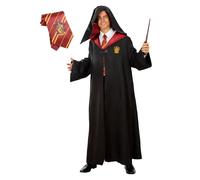 Funidelia Costume Ufficiale Harry Potter con cravatta - Grifondoro per uomo, Taglia L, Include mantello con cappuccio e cravatta, Maghi - Vestito per Adulto per feste, Carnevale e Halloween