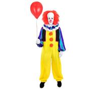 Funidelia Costume Ufficiale Pennywise - IT per uomo, Include tuta, gorgiera, gilet e guanti - Completo per adulti per feste, Carnevale e Halloween