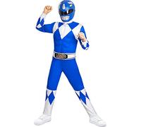 Funidelia Costume Ufficiale Power Ranger Blu per bambino, Include tuta, cintura e mezza maschera, Supereroi - Tenuta per bambini per feste, Carnevale e Halloween - Taglia 7-9 anni