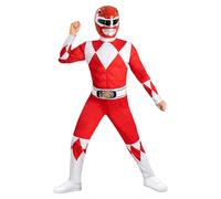 Funidelia Costume Ufficiale Power Ranger Rosso per bambino, Include tuta, cintura e mezza maschera, Supereroi - Tenuta per bambini per feste, Carnevale e Halloween - Taglia 3-4 anni