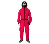 Funidelia Costume Ufficiale Squid Game Netflix per Uomo e Donna con maschera triangolo, Tuta Squid Game per Adulto, Costumi di Carnevale, Halloween e Feste - Taglia XXL