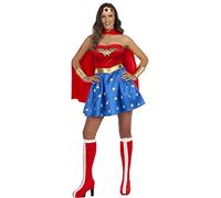 Funidelia | Costume Wonder Woman per Donna Supereroi, DC Comics, Lega della Giustizia - Costume per Adulto e Accessori per Feste, Carnevale e Halloween - Taglia S - Rosso