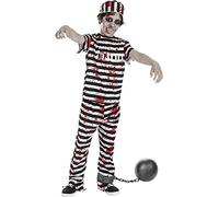 Funidelia | Costume zombie prigioniero con palla per bambino Ladro, Carcerato, Prigionero, Professioni - Costume per bambini e accessori per Feste, Carnevale e Halloween - Taglia 5-6 anni - Nero