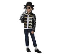 Funidelia | Giacca militare nera da Michael Jackson per bambino Cultura pop, Gruppi Musicali, Cantanti, Anni 80 - Accessori per bambini, accessorio per costume - Taglia 7-9 anni - Nero