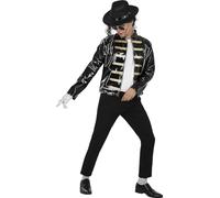 Funidelia | Giacca militare nera da Michael Jackson per uomo Cultura pop, Gruppi Musicali, Cantanti, Anni 80 - Accessori per Adulto, accessorio per costume - Taglia S - M - Nero
