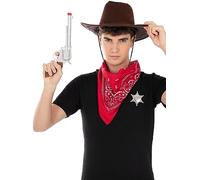 Funidelia | Kit accessori da cowboy per donna e uomo Cowboys, Indiani, Western - Accessori per Adulto, accessorio per costume - Marroni