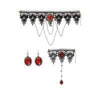 Funidelia | Kit gioielli da vampira per donna Halloween, Horror, Dracula, Vampire - Accessori per Adulto, accessorio per costume - Porpora