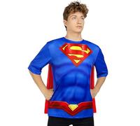 Funidelia | Kit Superman per uomo Supereroi, DC Comics, Lega della Giustizia - Costume per Adulto e accessori per Feste, Carnevale e Halloween - Taglia S-M - Rosso