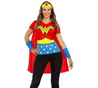 Funidelia | Kit Wonder Woman da per Donna Supereroi, DC Comics, Lega della Giustizia - Costume per Adulto e Accessori per Feste, Carnevale e Halloween - Taglia M - Rosso