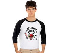 Funidelia | Maglietta Hellfire Club Stranger Things Netflix Official per uomo Accessori per Adulto, accessorio per costume - Taglia M - L - Bianco