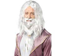 Funidelia | Parrucca di Albus Silente (Dumbledore) con barba - Harry Potter Maghi, Gryffindor, Hogwarts - Accessori per Adulto, accessorio per costume - Grigio/Argentato