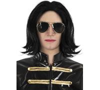 Funidelia | Parrucca liscia e occhiali di Michael Jackson per uomo Cultura pop, Gruppi Musicali, Cantanti, Anni 80 - Accessori per Adulto, accessorio per costume - Nero