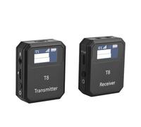 Funien 2,4 G di Microfono Wireless di Microfono Lavalier Ricevitore Riduzione del Rumore Integrato Chip Clip a Clip Professionale Ultra Luce per Registrazione Video per la (Nero)