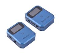 Funien 2,4 G di Microfono Wireless di Microfono Lavalier Ricevitore Riduzione del Rumore Integrato Chip Clip a Clip Professionale Ultra Luce per Registrazione Video per la (Blu)