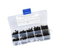 Funien 300pcs M2.5 X 3-20 Mm 12,9 Grado Grade in Lega in Acciaio Esagono Esagono con Dado, Alta Resistenza e Robusta, Antiruggine, Specifiche Complete, Scatola di Plastica per lo