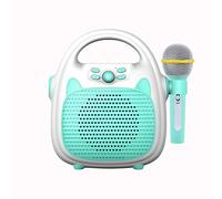 Funien Altoparlante per karaoke portatile ricaricabile per macchina per karaoke con microfono BT/scheda di memoria/luci di connettività USB per ragazze dei ragazzi